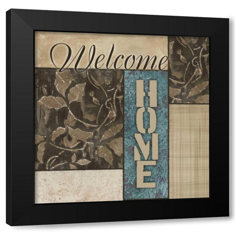 Welcome Home Black Modern Wood Framed Art Print with Double Matting by Emery, Kristin