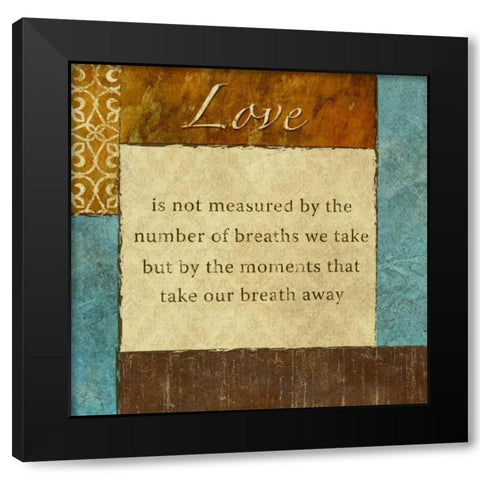 Love Black Modern Wood Framed Art Print by Emery, Kristin