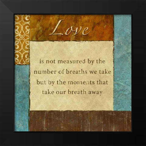 Love Black Modern Wood Framed Art Print by Emery, Kristin