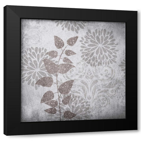 Warm Gray Flowers I Black Modern Wood Framed Art Print with Double Matting by Emery, Kristin