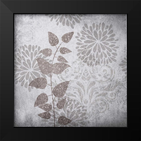 Warm Gray Flowers I Black Modern Wood Framed Art Print by Emery, Kristin