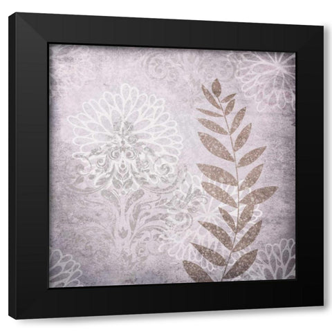 Warm Leaves Black Modern Wood Framed Art Print with Double Matting by Emery, Kristin