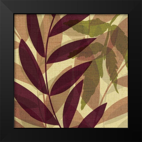 Purple and Yellow Leaves II Black Modern Wood Framed Art Print by Emery, Kristin