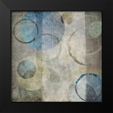 Stone Circles Blue I Black Modern Wood Framed Art Print by Emery, Kristin