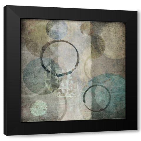 Stone Circles Blue II Black Modern Wood Framed Art Print with Double Matting by Emery, Kristin