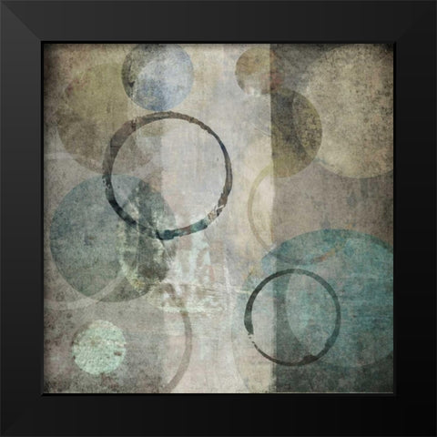 Stone Circles Blue II Black Modern Wood Framed Art Print by Emery, Kristin
