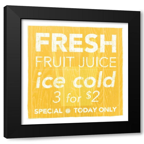 Fresh Juice Yellow Black Modern Wood Framed Art Print by Emery, Kristin