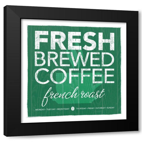 Fresh Brewed Teal Black Modern Wood Framed Art Print by Emery, Kristin