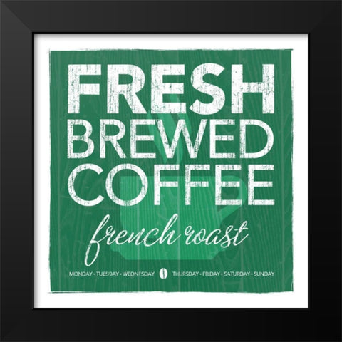 Fresh Brewed Teal Black Modern Wood Framed Art Print by Emery, Kristin