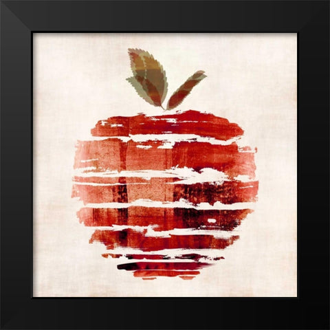 Apple Black Modern Wood Framed Art Print by Emery, Kristin