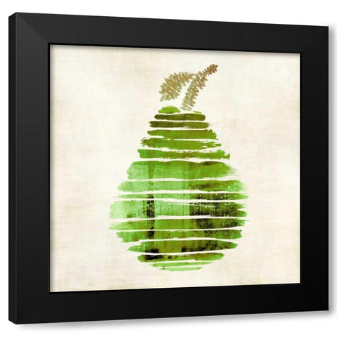 Pear Black Modern Wood Framed Art Print by Emery, Kristin