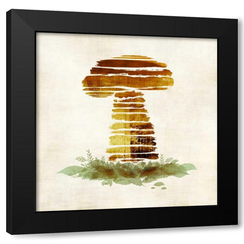 Mushroom Black Modern Wood Framed Art Print by Emery, Kristin
