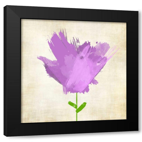 Brush Stroke Flowers Violet Black Modern Wood Framed Art Print by Emery, Kristin