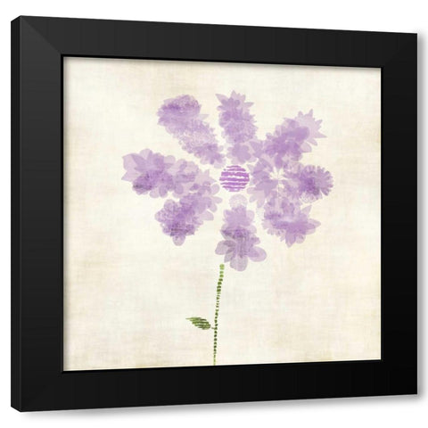 Flower Petals Black Modern Wood Framed Art Print by Emery, Kristin