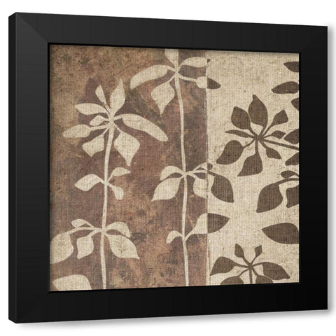 Neutral Leaves II Black Modern Wood Framed Art Print with Double Matting by Emery, Kristin