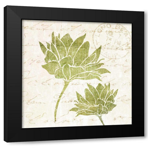 Hand Writing Flower II Black Modern Wood Framed Art Print with Double Matting by Emery, Kristin