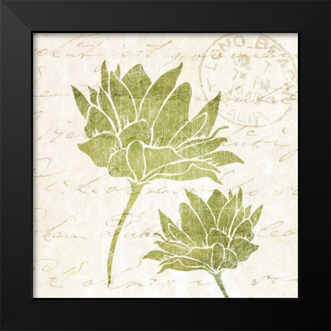 Hand Writing Flower II Black Modern Wood Framed Art Print by Emery, Kristin