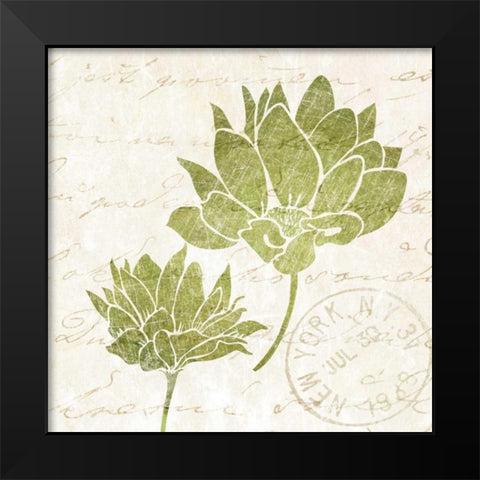 Hand Writing Flower I Black Modern Wood Framed Art Print by Emery, Kristin