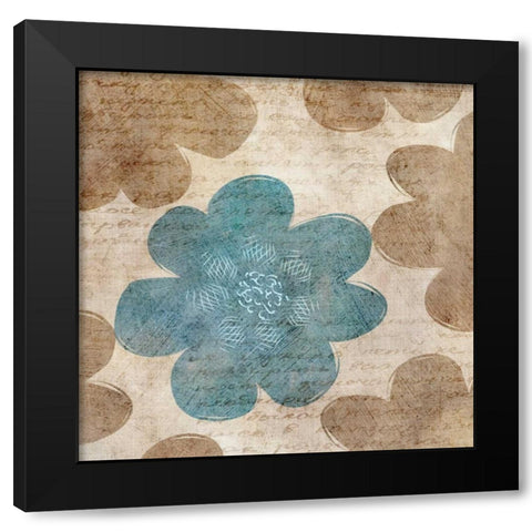 Flower Pattern Words I Black Modern Wood Framed Art Print by Emery, Kristin