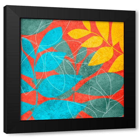 Tango Leaves 1 Black Modern Wood Framed Art Print with Double Matting by Emery, Kristin
