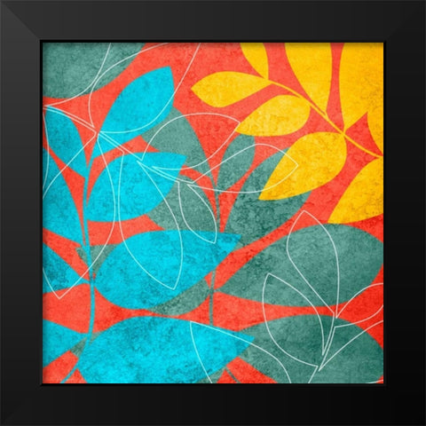 Tango Leaves 1 Black Modern Wood Framed Art Print by Emery, Kristin