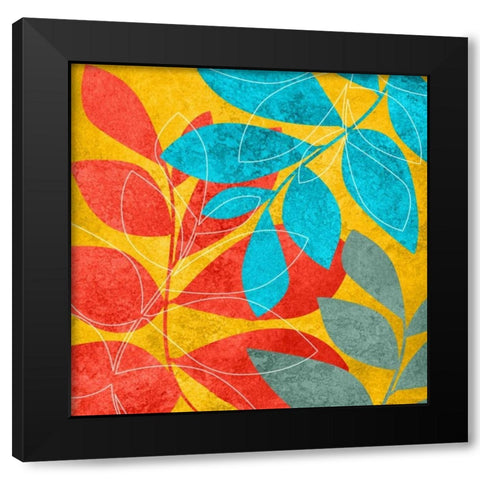 Tango Leaves 2 Black Modern Wood Framed Art Print with Double Matting by Emery, Kristin