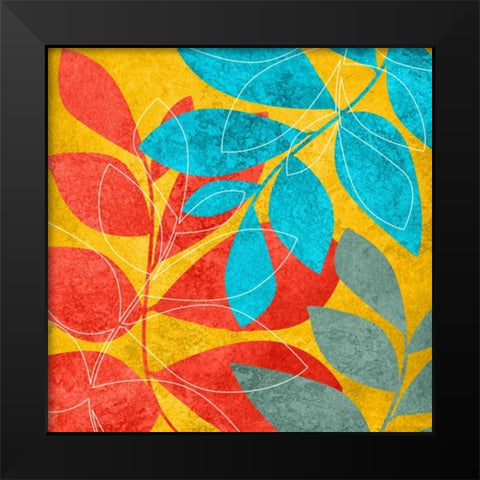 Tango Leaves 2 Black Modern Wood Framed Art Print by Emery, Kristin