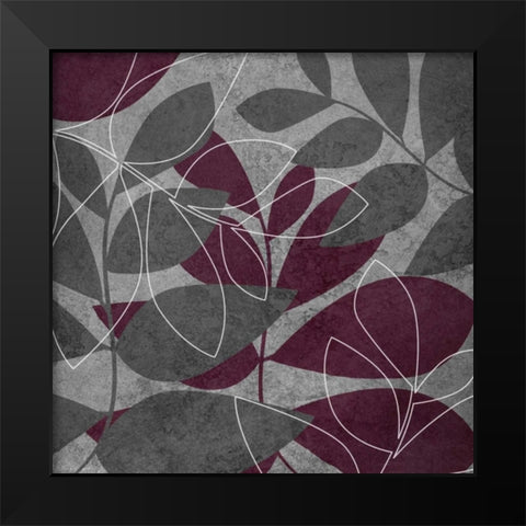 Gray and Purple Leaves I Black Modern Wood Framed Art Print by Emery, Kristin