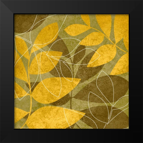 Yellow and Brown Leaves I Black Modern Wood Framed Art Print by Emery, Kristin