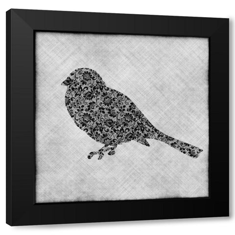 Brocade Bird I Black Modern Wood Framed Art Print by Emery, Kristin