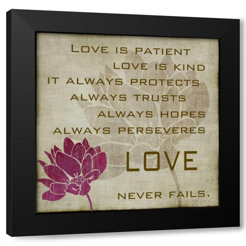 Love is Patient II Black Modern Wood Framed Art Print by Emery, Kristin