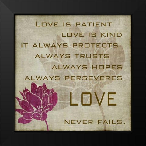 Love is Patient II Black Modern Wood Framed Art Print by Emery, Kristin