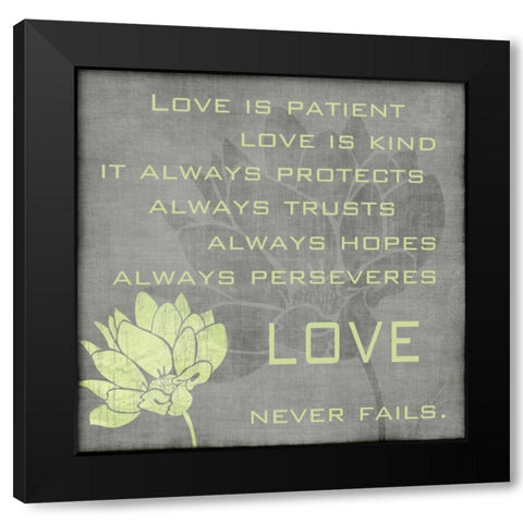 Gray Love Black Modern Wood Framed Art Print by Emery, Kristin
