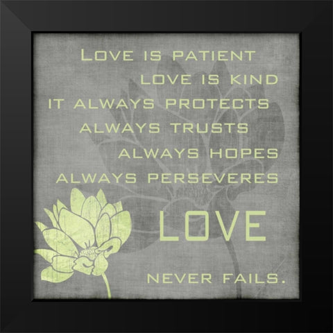 Gray Love Black Modern Wood Framed Art Print by Emery, Kristin