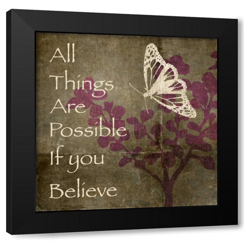 All Things Fly Black Modern Wood Framed Art Print by Emery, Kristin