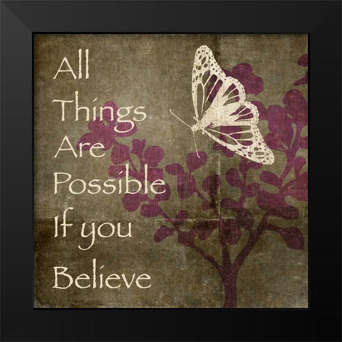 All Things Fly Black Modern Wood Framed Art Print by Emery, Kristin