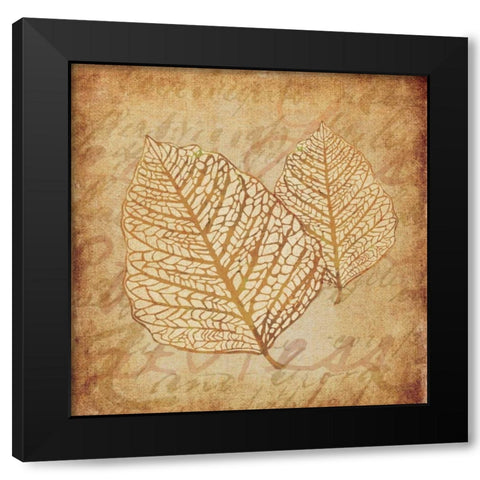 Gold Leaves I Black Modern Wood Framed Art Print by Emery, Kristin