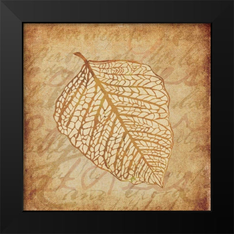 Gold Leaves II Black Modern Wood Framed Art Print by Emery, Kristin