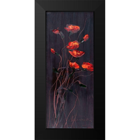 Poppies Trip1 Black Modern Wood Framed Art Print by Kruk