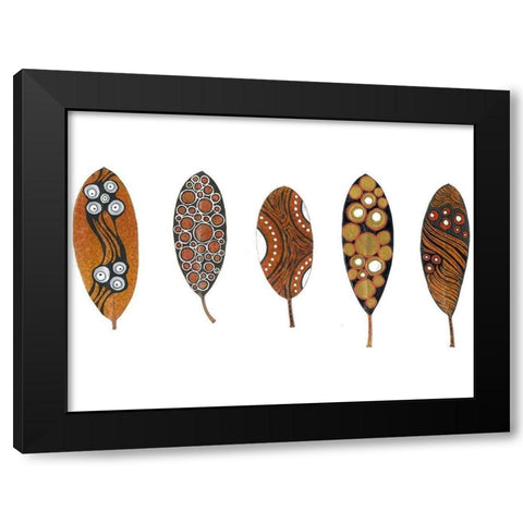 Tribal Feather 5 Black Modern Wood Framed Art Print with Double Matting by Rupe, Kim