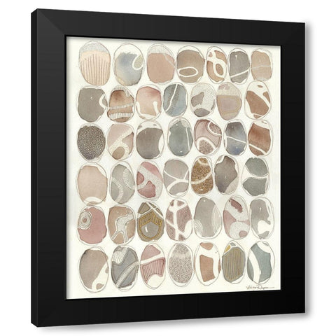 Painted Rock Black Modern Wood Framed Art Print by Rupe, Kim