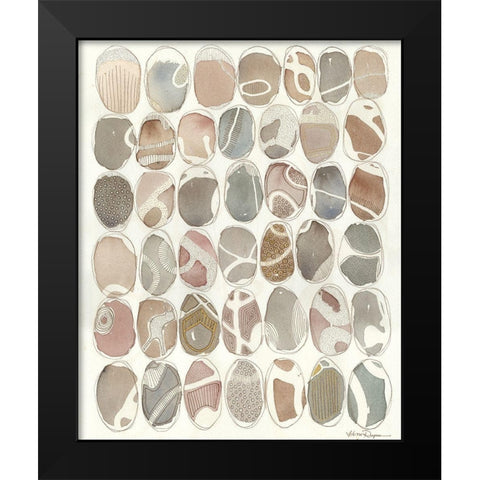 Painted Rock Black Modern Wood Framed Art Print by Rupe, Kim
