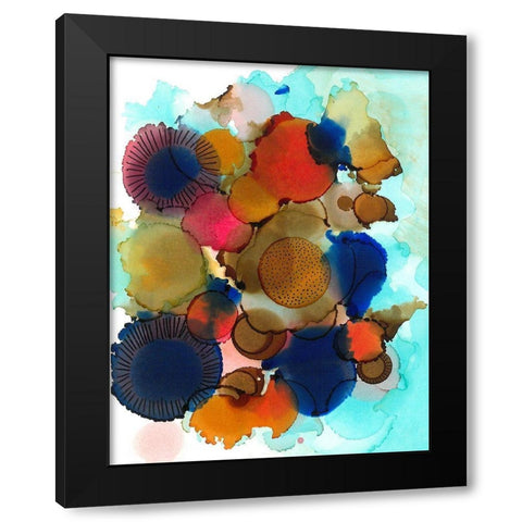 Crowded Spheres 3 Black Modern Wood Framed Art Print by Rupe, Kim