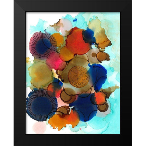 Crowded Spheres 3 Black Modern Wood Framed Art Print by Rupe, Kim