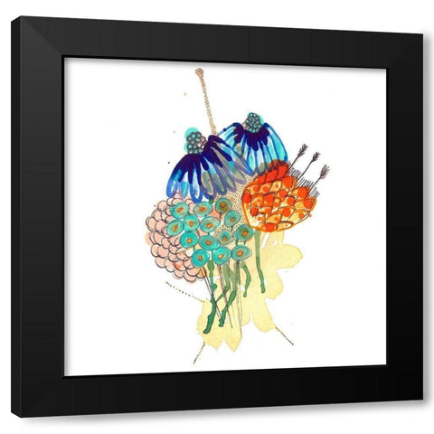 Vibrant Bouquet 1 Black Modern Wood Framed Art Print by Rupe, Kim