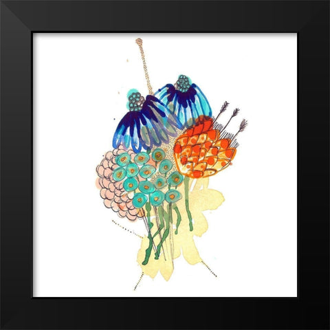 Vibrant Bouquet 1 Black Modern Wood Framed Art Print by Rupe, Kim