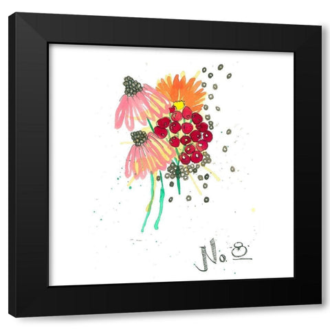 Vibrant Bouquet 2 Black Modern Wood Framed Art Print by Rupe, Kim