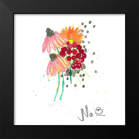 Vibrant Bouquet 2 Black Modern Wood Framed Art Print by Rupe, Kim