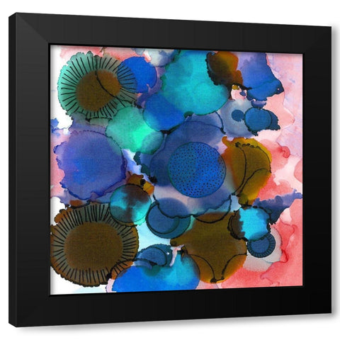 Crowded Spheres 2 Black Modern Wood Framed Art Print by Rupe, Kim