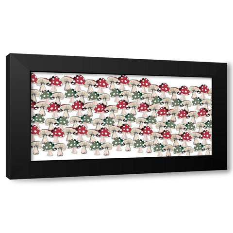 Crowd Of Mushrooms 2 Black Modern Wood Framed Art Print by Elizabeth, Sara